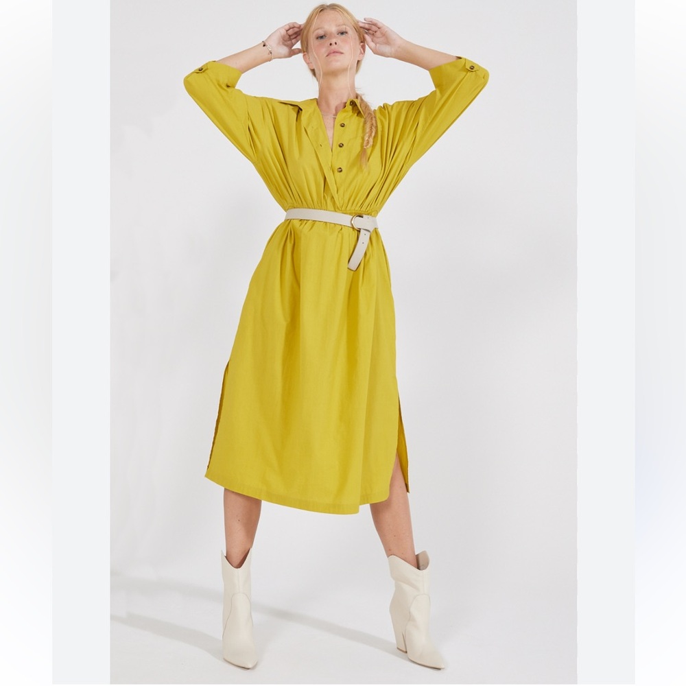 Etica Tina Shirt Dress - Antique Moss